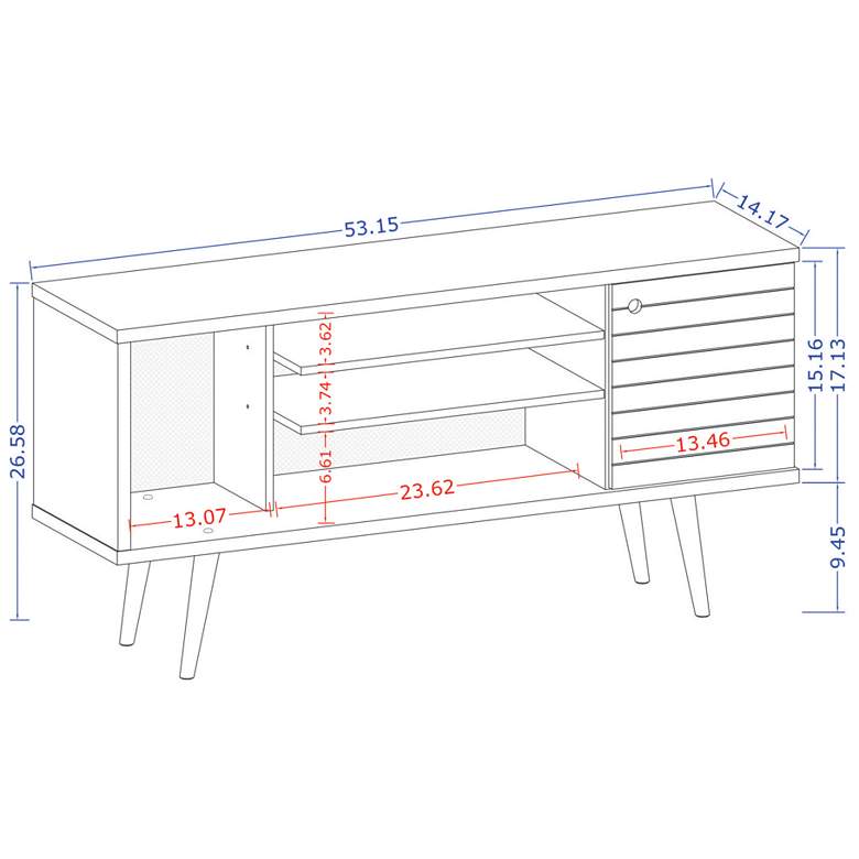 Image 5 Liberty 53 1/4" White and Brown Wood 1-Door TV Stand more views