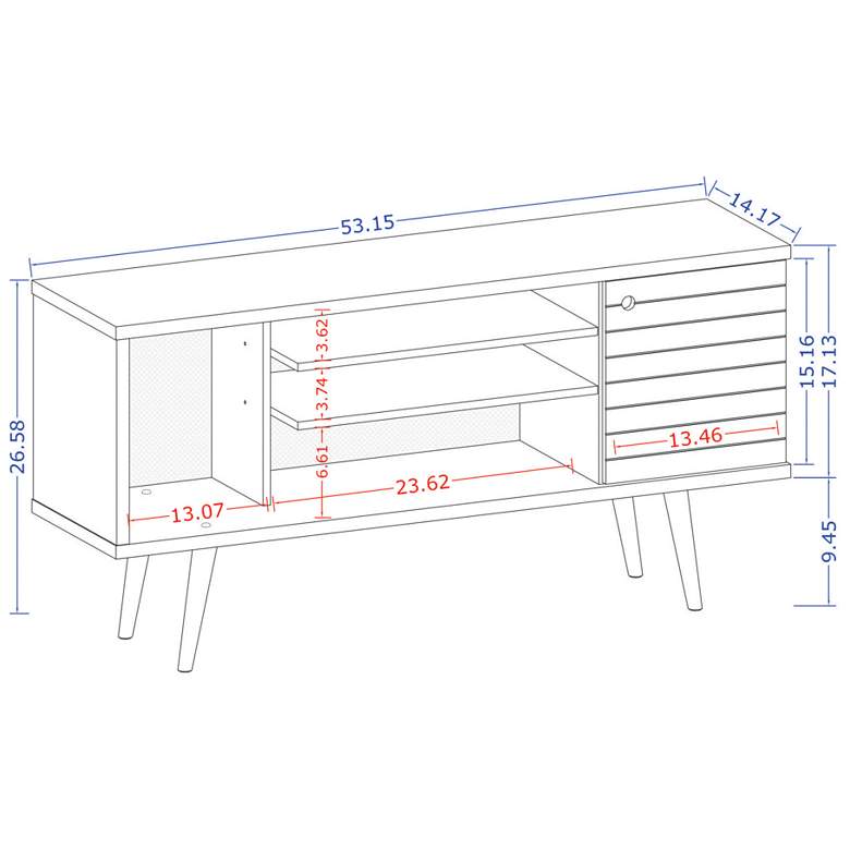 Image 5 Liberty 53 1/4 inch White and Brown Wood 1-Door TV Stand more views