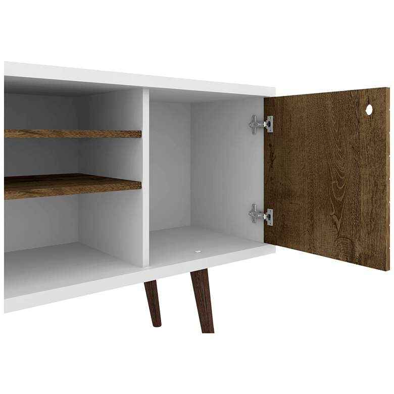 Image 3 Liberty 53 1/4" White and Rustic Brown Wood 1-Door TV Stand more views
