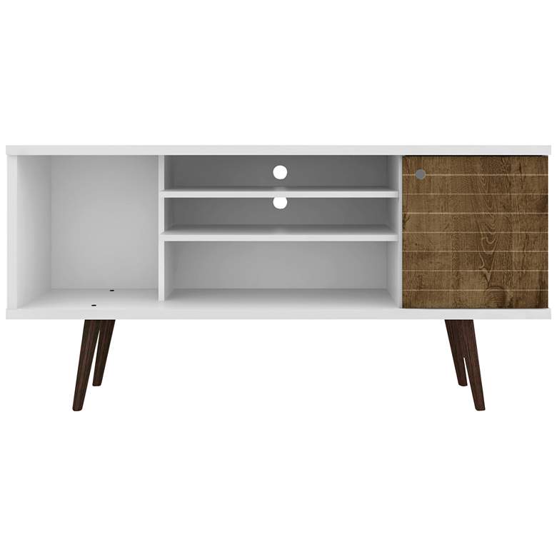 Image 7 Liberty 53 1/4" White and Rustic Brown Wood 1-Door TV Stand more views