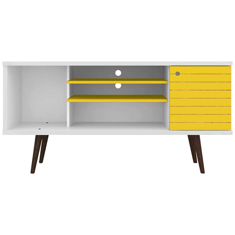 Image 7 Liberty 53 1/4" White and Yellow 1-Door TV Stand more views