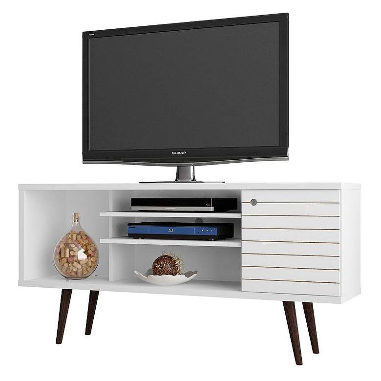 Image 2 Liberty 53 1/4 inch White Gloss 1-Door TV Stand