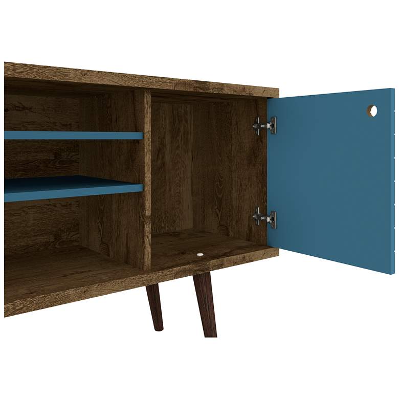 Image 3 Liberty 53 1/4 inch Wide Wood and Aqua Blue Modern TV Stand more views