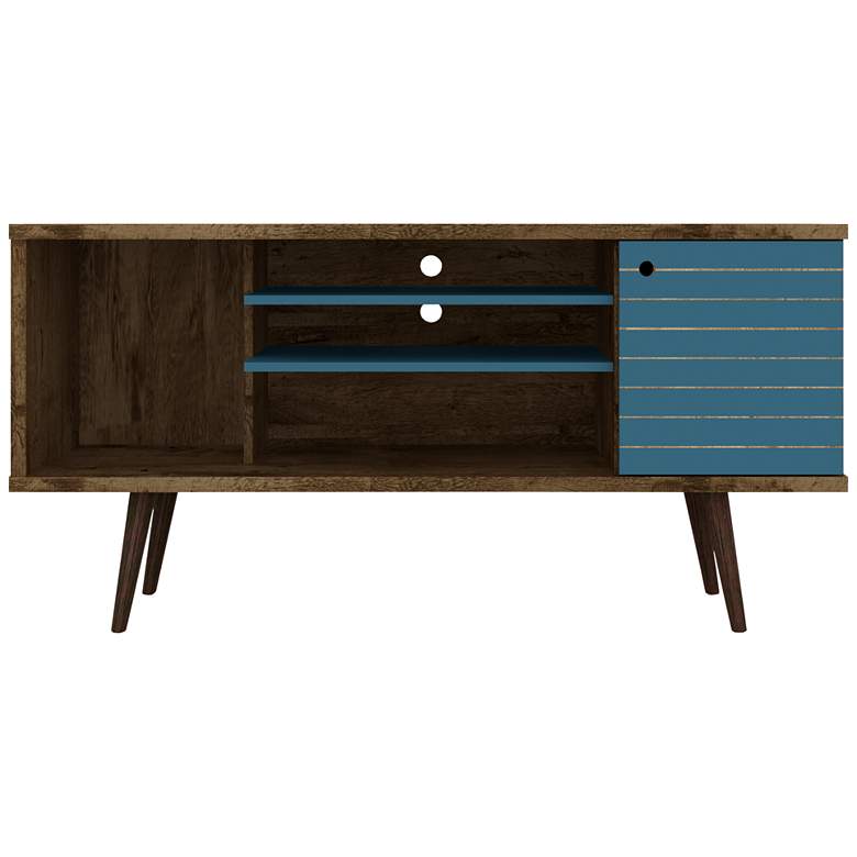 Image 7 Liberty 53 1/4" Wide Wood and Aqua Blue Modern TV Stand more views