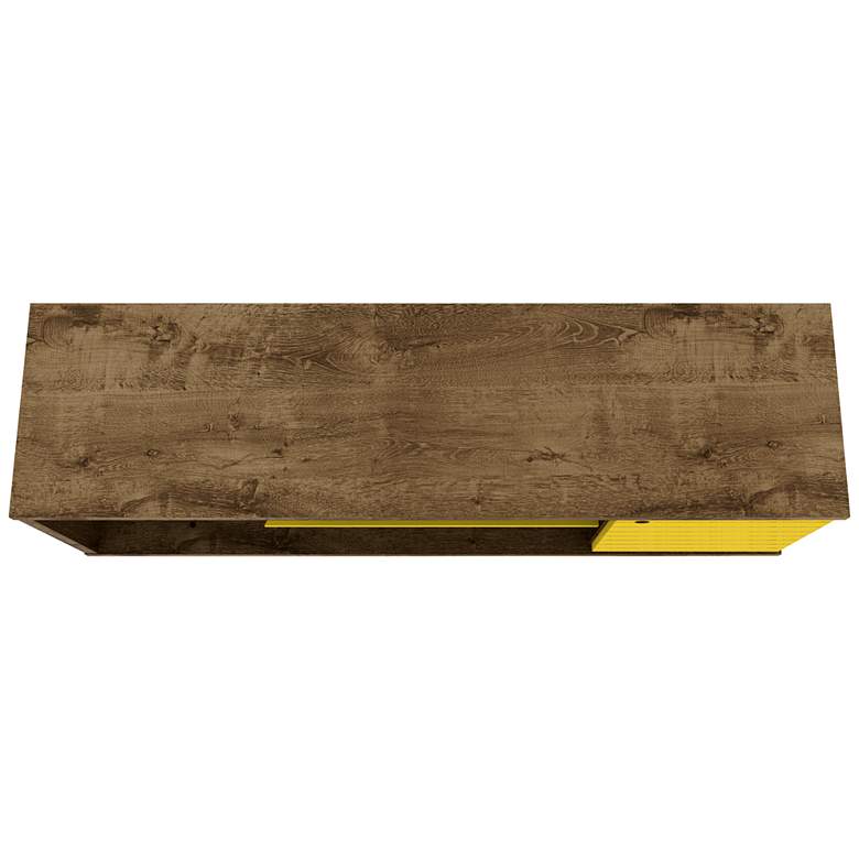 Image 6 Liberty 53 1/4" Yellow and Rustic Brown Wood 1-Door TV Stand more views