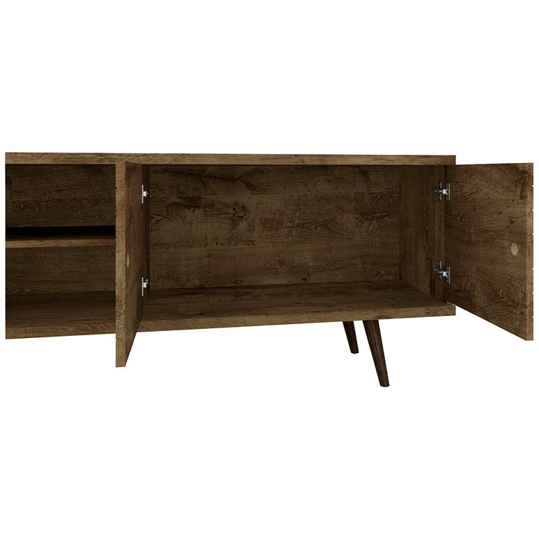 Image 3 Liberty 63 inch Wide Rustic Wood 2-Door Modern TV Stand more views