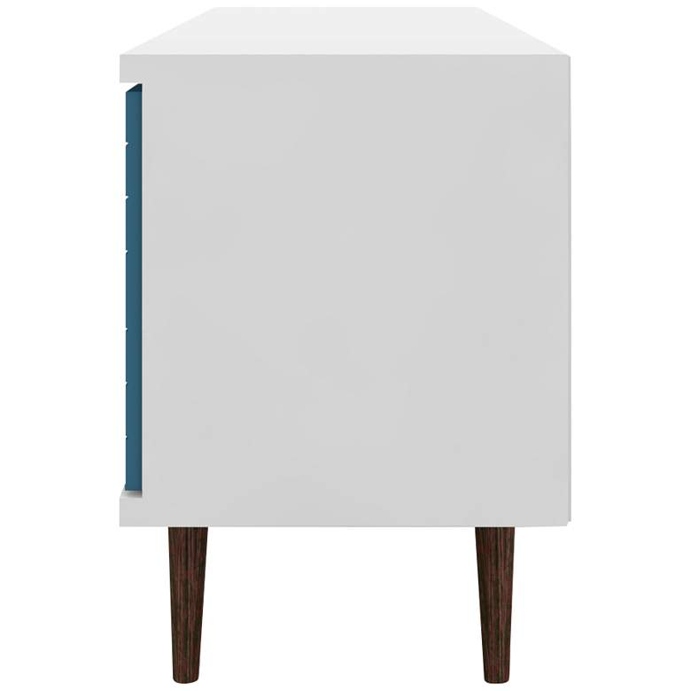 Image 5 Liberty 63" Wide White and Aqua Blue Modern TV Stand more views
