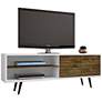 Liberty 63" Wide White and Rustic Brown Modern TV Stand