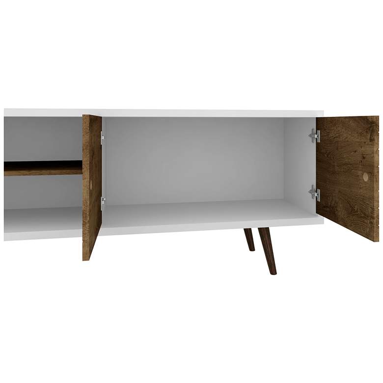 Image 3 Liberty 63" Wide White and Rustic Brown Modern TV Stand more views