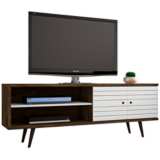 Liberty 63&quot; Wide White and Wood 2-Door Modern TV Stand