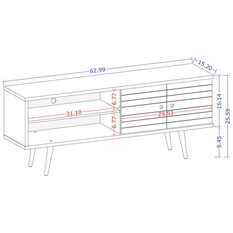 Image 5 Liberty 63" Wide White and Wood 2-Door Modern TV Stand more views