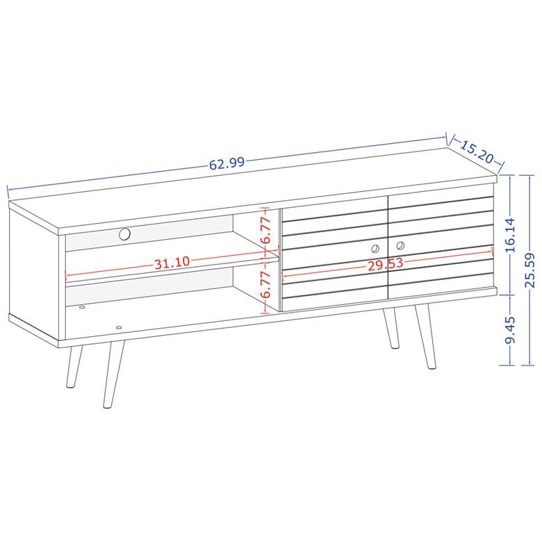 Image 5 Liberty 63 inch Wide White and Wood 2-Door Modern TV Stand more views