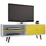 Liberty 63" Wide White and Yellow Modern TV Stand