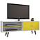 Liberty 63" Wide White and Yellow Modern TV Stand