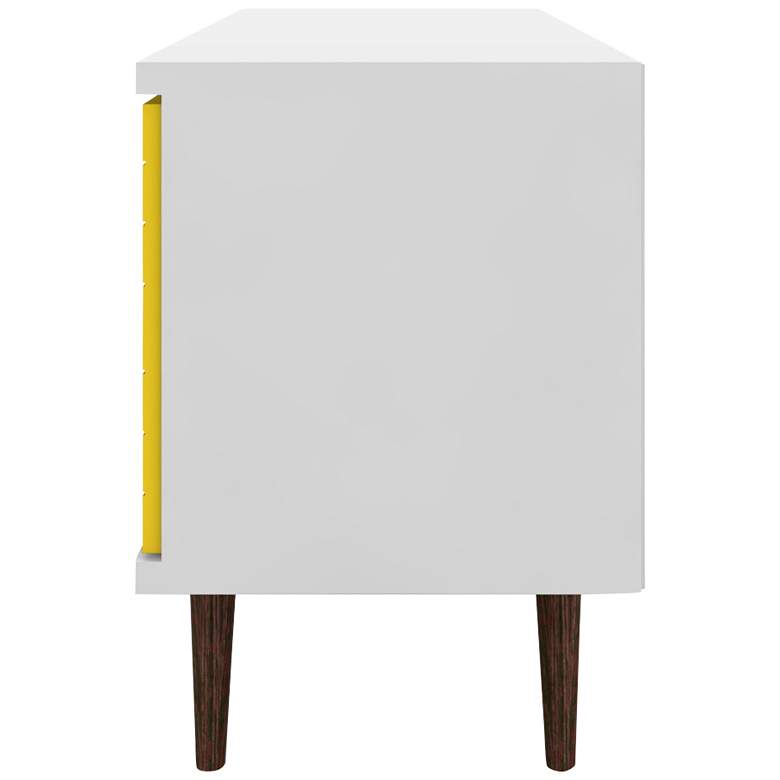 Liberty 63&quot; Wide White and Yellow Modern TV Stand more views