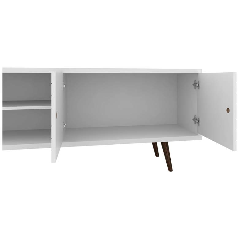 Image 3 Liberty 63" Wide White Gloss Wood Modern TV Stand more views
