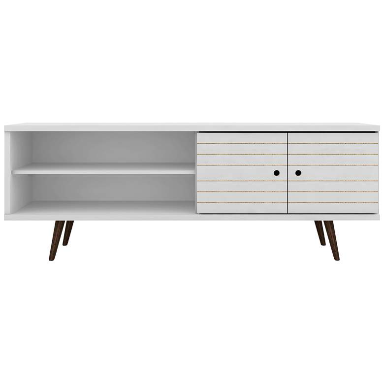 Image 7 Liberty 63" Wide White Gloss Wood Modern TV Stand more views