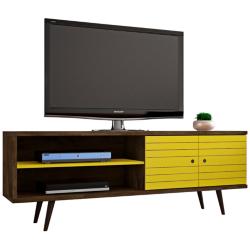 Liberty 63&quot; Wide Yellow and Wood 2-Door Modern TV Stand