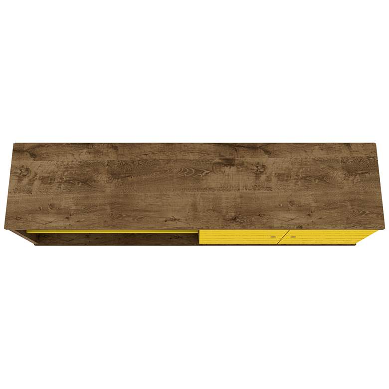 Image 6 Liberty 63" Wide Yellow and Wood 2-Door Modern TV Stand more views