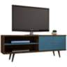 Liberty 63" Wide Aqua Blue and Wood 2-Door Modern TV Stand