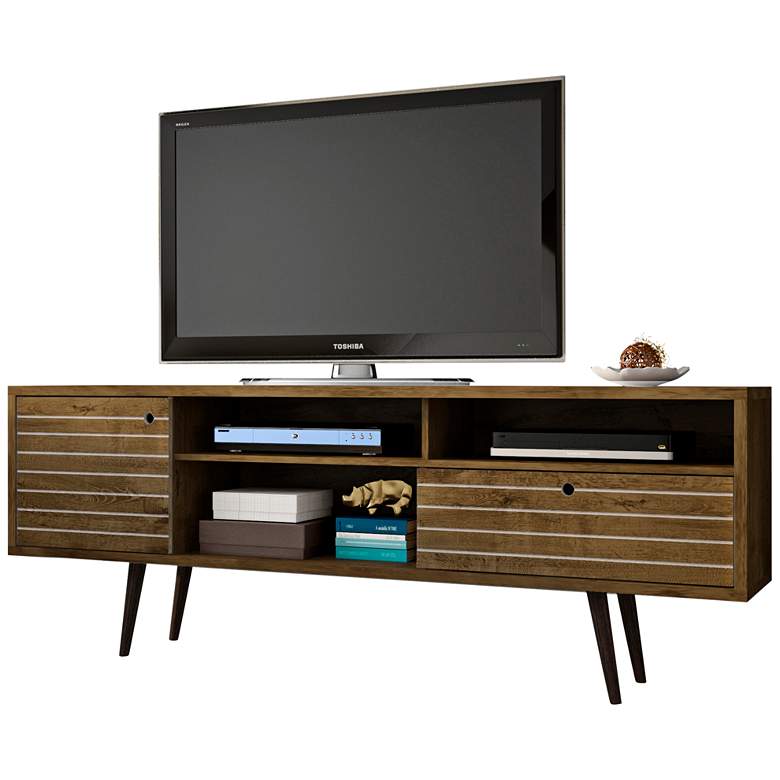 Image 2 Liberty 70 3/4 inch Wide Rustic Wood Modern TV Stand