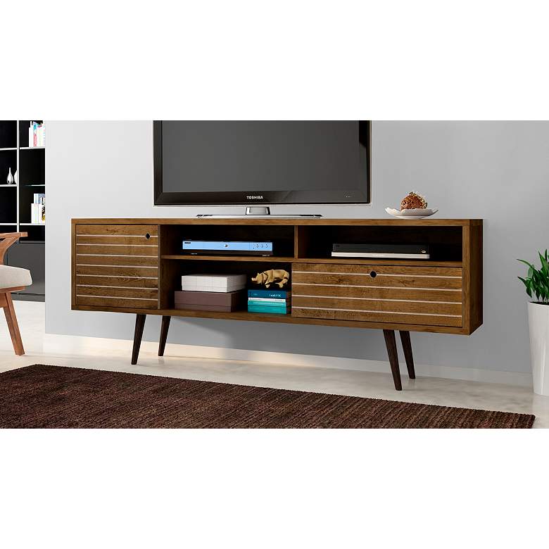 Image 1 Liberty 70 3/4 inch Wide Rustic Wood Modern TV Stand