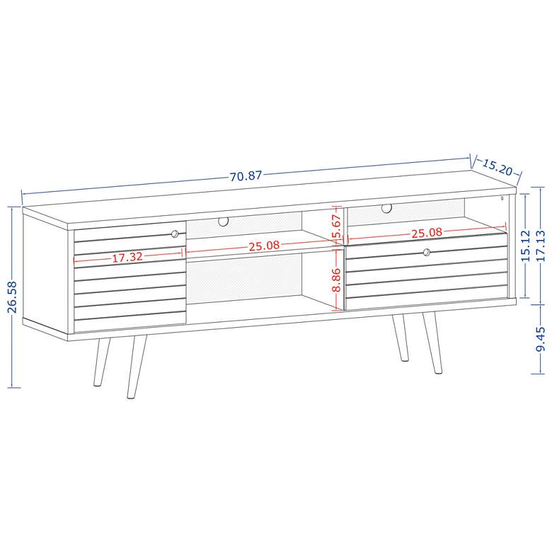 Image 7 Liberty 70 3/4" Wide White Gloss Wood 1-Drawer TV Stand more views