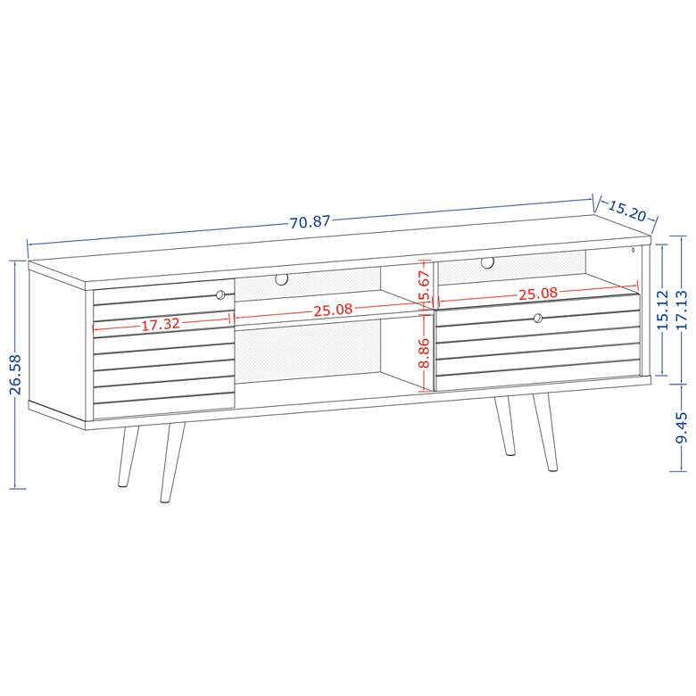 Image 7 Liberty 70 3/4 inch Wide White Gloss Wood 1-Drawer TV Stand more views