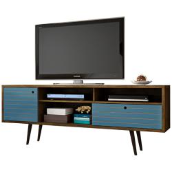 Liberty 70 3/4&quot; Wide Wood and Aqua Blue Modern TV Stand