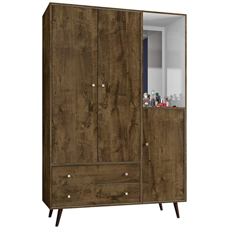 Image 1 Liberty 76 1/4 inch Rustic Brown Armoire with Mirror