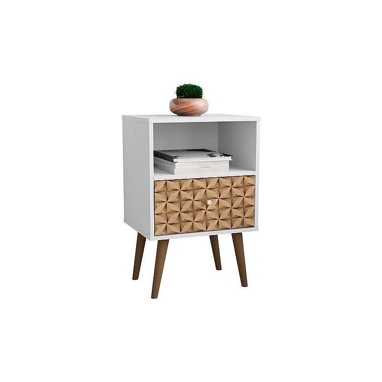 Image 1 Liberty Nightstand 1.0 in White and 3D Brown Prints