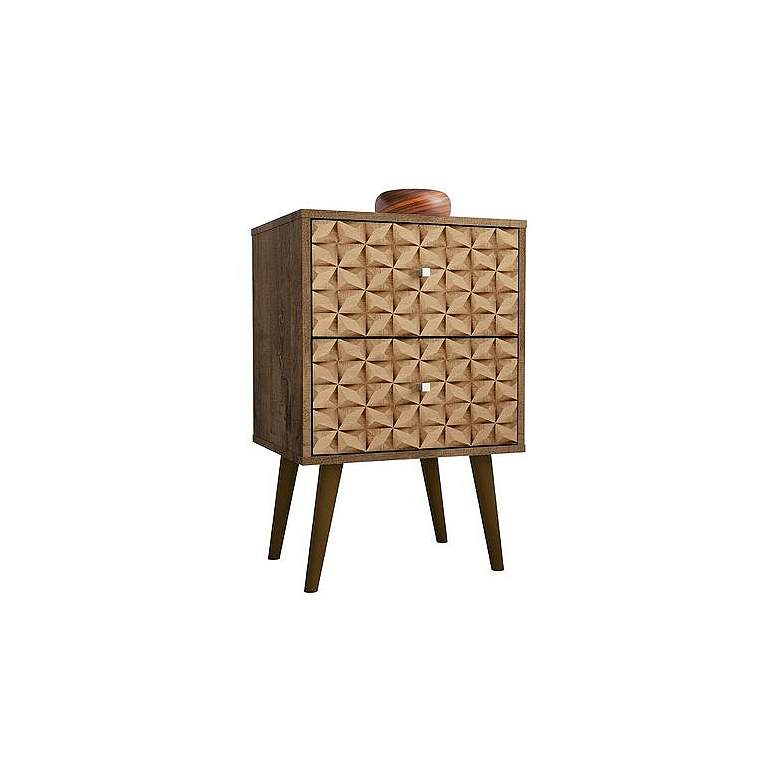 Image 1 Liberty Nightstand 2.0 in Rustic Brown and 3D Brown Prints