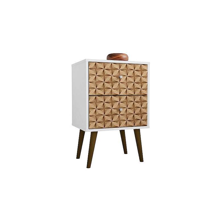 Image 1 Liberty Nightstand 2.0 in White and 3D Brown Prints