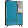 Liberty Rustic Brown and Blue 3-Door Armoire w/ Mirror