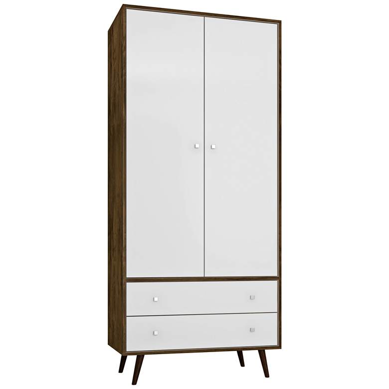 Image 1 Liberty Rustic Brown and White 2-Door Armoire