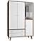 Liberty Rustic Brown and White 3-Door Armoire with Mirror