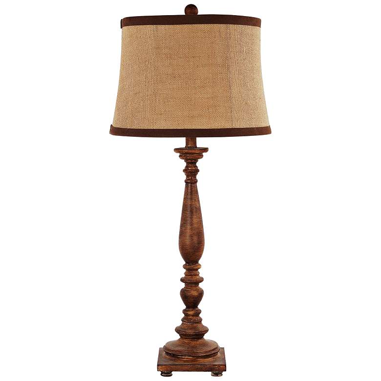 Image 1 Liberty Stained Brown Wood Table Lamp