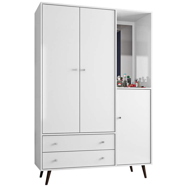 Image 1 Liberty White Gloss 3-Door Armoire with Mirror