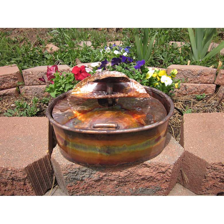 Image 1 Libra 9" High Heavy Gauge Copper Outdoor Tabletop Fountain