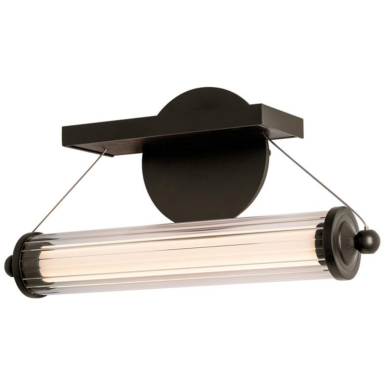 Image 1 Libra LED Sconce - Oil Rubbed Bronze Finish - Black Wood - Clear Glass