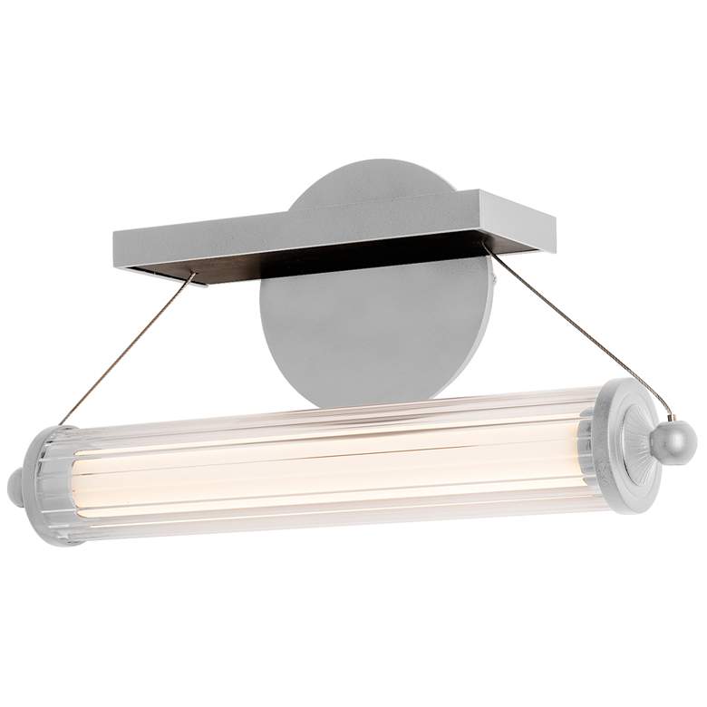 Image 1 Libra LED Sconce - Vintage Platinum Finish - Black Wood - Clear Glass