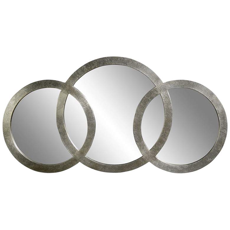 Image 1 Libra Silver Leaf 3-Ring 58 inch x 30 inch Wall Mirror