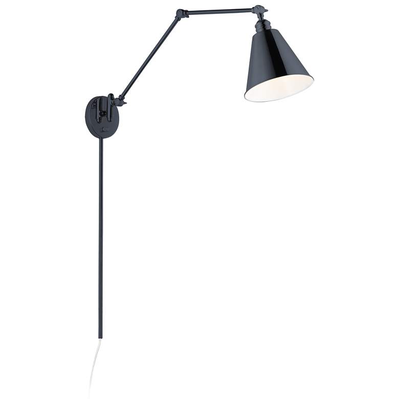 Image 1 Library 1-Light 8" Wide Black Wall Sconce