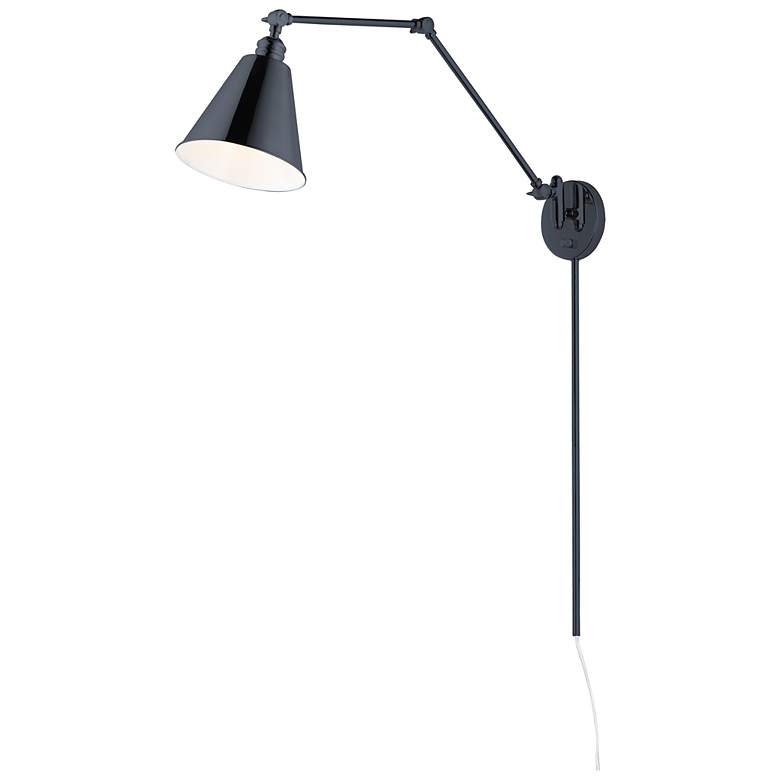 Image 1 Library 1-Light 8" Wide Black Wall Sconce