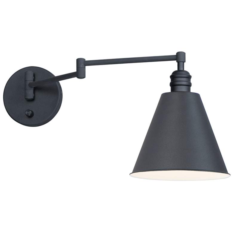 Image 1 Library 1-Light 8 inch Wide Black Wall Sconce