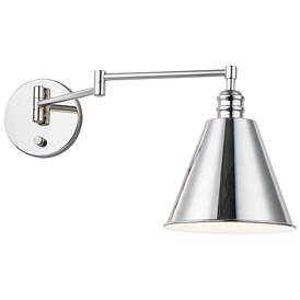 Image1 of Library 1-Light 8" Wide Polished Nickel Wall Sconce
