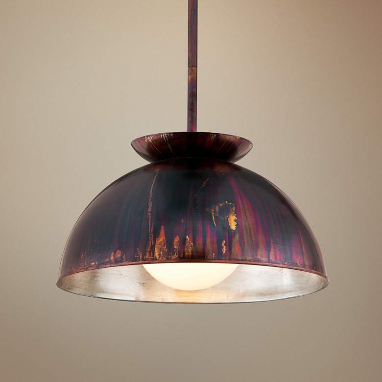 Image 1 Library 28 inch Wide Copper Patina Pendant Light