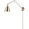 Library 36 3/4" High Brass Plug-In Swing Arm Wall Lamp