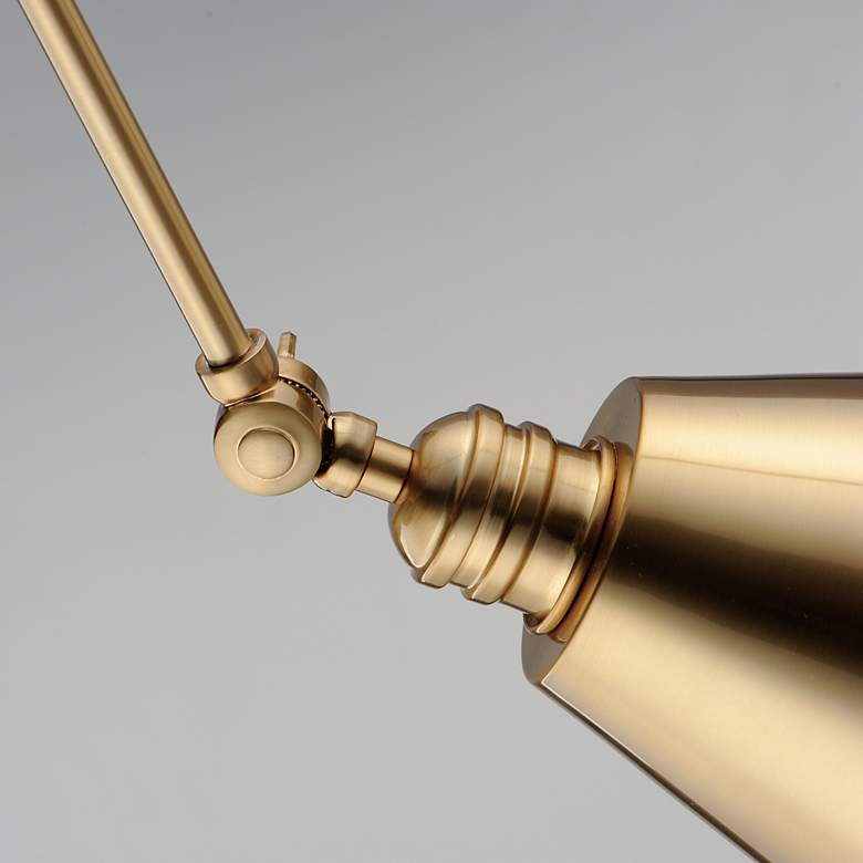 Image 3 Library 36 3/4" High Brass Plug-In Swing Arm Wall Lamp more views