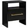 Libre 23" Wide Black Wood 1-Drawer 1-Shelf Nightstand